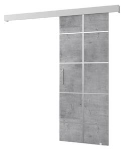 Posuvné dveře 90 cm Sharlene III (beton + bílá matná + stříbrná). 1043693