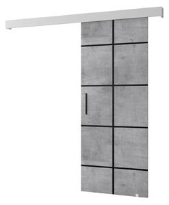Posuvné dveře 90 cm Sharlene III (beton + bílá matná + černá). 1043692