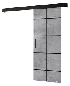 Posuvné dveře 90 cm Sharlene III (beton + černá matná + černá). 1043694