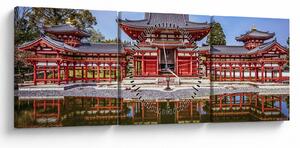 Obraz - Buddhistický chrám (s hodinami) (90x30 cm)