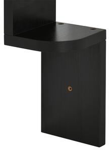 HOMCOM 5-podlažní Zigzag nástěnný rohový regál výška 120 cm černé dřevo | Aosom