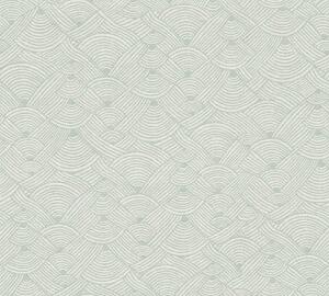 A.S. Création | Vliesová tapeta na zeď Nara 38742-3 | 0,53 x 10,05 m | zelená, modrá, bílá