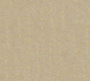 A.S. Création | Vliesová tapeta na zeď Nara 38742-2 | 0,53 x 10,05 m | zlatá, béžová