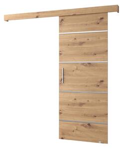 HezkýNábytek.cz Posuvné dveře 90 cm Sharlene IV (dub artisan + dub artisan + stříbrná). 1043733