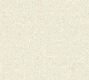 A.S. Création | Vliesová tapeta na zeď Nara 38742-4 | 0,53 x 10,05 m | bílá, béžová, krémová