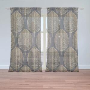 Sablio Záclony Zlaté listy: 2ks 150x250cm