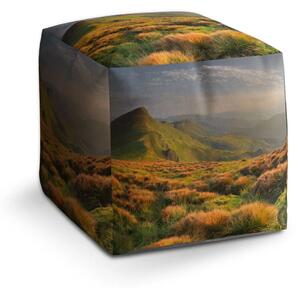Sablio Taburet Cube Travnatá krajina - 40x40x40 cm