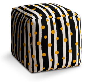 Sablio Taburet Cube Pruhy a puntíky - 40x40x40 cm