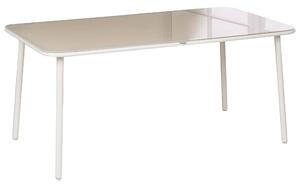 Zahradní jídelní stůl CARAVINO 160 cm 90 cm Kov Světle béžová