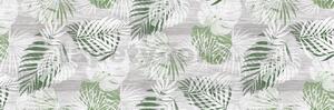 Ubrus PVC MIS520, metráž, 20 m x 140 cm, listy monstera zelené a bílé, IMPOL TRADE