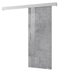 Posuvné dveře 90 cm Sharlene VI (beton + bílá matná + stříbrná). 1043831