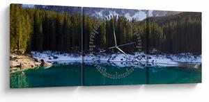 Obraz - Jezero Karersee (s hodinami) (90x30 cm)