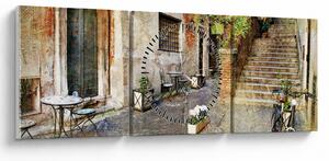 Obraz - Staré ulice Říma (s hodinami) (90x30 cm)