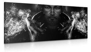 Obraz víra v Ježíše v černobílém provedení - 100x50 cm