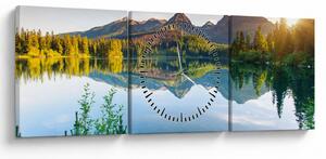 Obraz - Jezero (s hodinami) (90x30 cm)