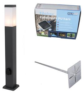 Venkovní lampa tmavě šedá 80 cm s paticí IP44 - Malios