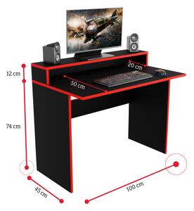 Počítačový herní stůl ADEPT, 100x86x50, černá