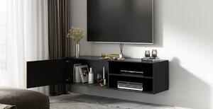TV stolek MEORATI, 150x40x40, dub artisan/černá mat