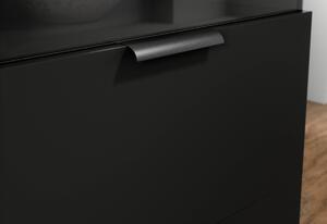 Vitrína MEORATI, 100x200x60, dub artisan/černá mat