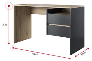Psací stůl PACO 3, 125x76x52, dub artisan/antracit