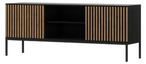 TV stolek MEORATI 2, 150x60x40, dub artisan/černá mat