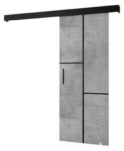 Posuvné dveře 90 cm Sharlene VII (beton + černá matná + černá). 1043878