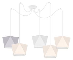 Závěsné svítidlo DIAMOND SPIDER, 5x textilní stínítko (mix 10 barev), (výběr 2 barev konstrukce)