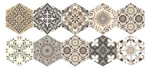 Sada 10 samolepek na podlahu Ambiance Floor Stickers Hexagons Luiza, 40 x 90 cm