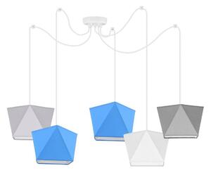 Závěsné svítidlo DIAMOND SPIDER, 5x textilní stínítko (mix 10 barev), (výběr 2 barev konstrukce)