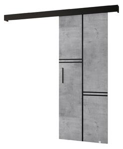 Posuvné dveře 90 cm Sharlene VIII (beton + černá matná + černá). 1043924