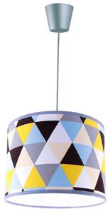 Závěsné svítidlo Garo, 1x textilní stínítko se vzorem (výběr ze 3 barev), (výběr ze 3 barev konstrukce), (fi 20cm)