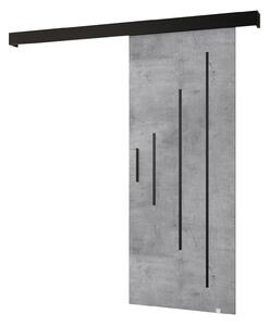 Posuvné dveře 90 cm Sharlene Y (beton + černá matná + černá). 1044016