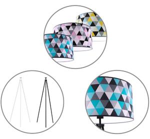 Podlahová lampa GARO, 1x textilní stínítko se vzorem (výběr ze 3 barev), (výběr ze 3 barev konstrukce)