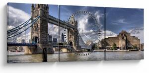 Obraz - Tower Bridge v Londýně (s hodinami) (90x30 cm)