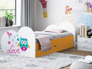 Dětská postel SOVIČKA 160x80 cm, se šuplíkem (11 barev) + matrace ZDARMA
