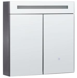 Nástěnná zrcadlová skříňka do koupelny LED JARAMILLO 60 cm 60 cm Černá