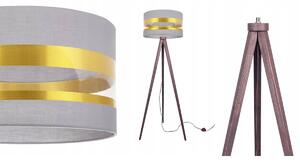 Podlahová lampa INTENSE GOLD, 1x textilní stínítko (výběr z 6 barev), (výběr z 5 barev konstrukce), (fi 35cm)