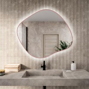 Baltica Design Bright Stain III zrcadlo 70x60 cm s osvětlením růžová 5904107932033