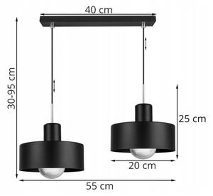 Závěsné svítidlo BARCELONA, 2x kovové stínítko (výběr ze 2 barev), CH