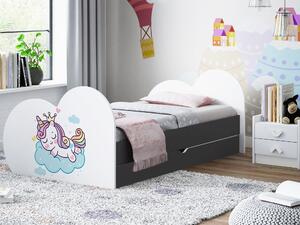 Dětská postel JEDNOROŽEC 200x90 cm, se šuplíkem (11 barev) + matrace ZDARMA