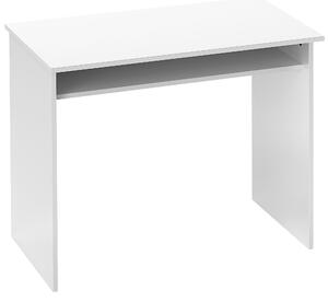 HOMCOM Počítačový stůl Kompaktní Elegantní kancelářský stůl s 1 policí, Dřevotříska, rozměr 90D x 50Š x 74V cm, Vysoce lesklá bílá | Aosom