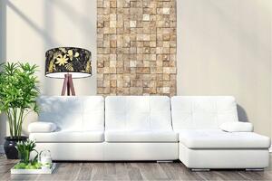 Podlahová lampa GOLD FLOWERS, 1x černé textilní stínítko s květinovým vzorem, (výběr ze 4 barev konstrukce), (fi 40cm)