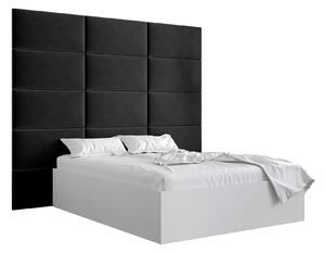 Manželská postel s čalouněným čelem 160 cm Brittany 1 (bílá matná + černá) (s roštem). 1045885