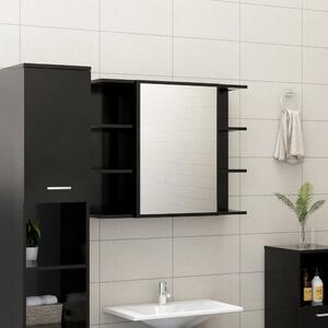Koupelnová skříňka se zrcadlem černá 80x20,5x64 cm dřevotříska