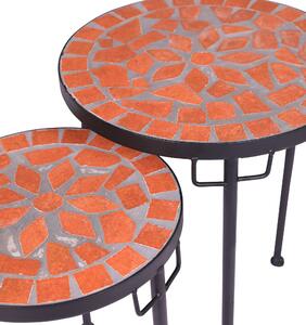 Přístavný stolek SKYLE mozaika/černá, set 2 ks