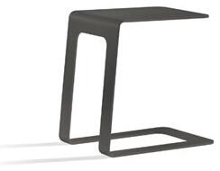 Manutti Hliníkový odkládací boční stolek Lina, Manutti, 43,5x32x45 cm, hliníkový rám, barva šedočerná lava