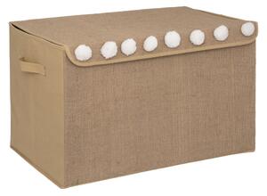 Velký úložný box na hračky, jutový, 57 x 36 x 36 cm
