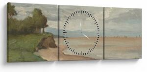 Obraz - Jean-Baptiste-Camille Corot, Beach Near Etretat, reprodukce (s hodinami) (90x30 cm)