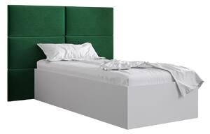 Jednolůžková postel s čalouněným čelem 90 cm Brittany 2 (bílá matná + zelená) (s roštem). 1045918