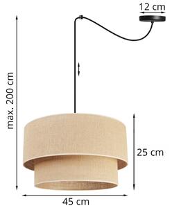 Závěsné svítidlo JUTA SPIDER, 1x jutové stínítko, (výběr ze 2 barev konstrukce), (fi 45cm)